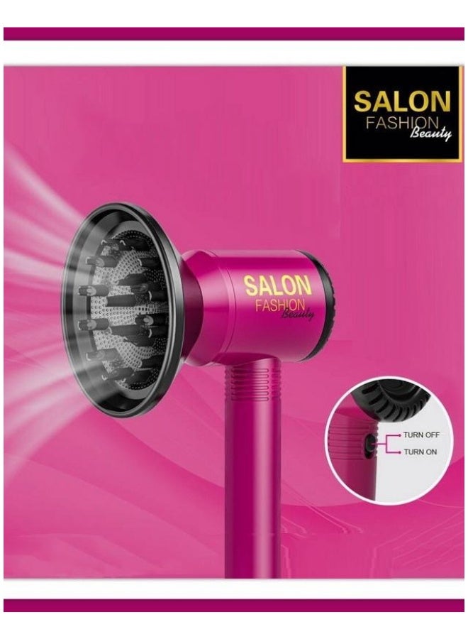 DAT Salon Fashion Beauty Kids Hair Dryer Play Set with Attachments, Pretend Blow Dryer + Mirror & Scissors, Role Play Styling Toy for Girls 3+ - Image 3